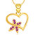 Vk Jewels Butterfly Heart Valentine Gold And  Pendant -  P1901G Vkp1901G