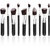 Looks United 10 Pcs Premium Cosmetic Makeup Brush Set With Leather Pouch