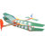 Imported Assembly Airplane Aircraft Launched Powered By Rubber Band White  Green