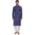 RG Designers Men's Full Sleeve Kurta Pyjama Set AVDoubleHandloom-Blue