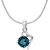 Mahi with Crystal Elements Light Blue Victorian Heart Rhodium Plated Pendant for Women PS1194141RLBlu
