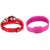 CooolHim Combo of Pink Vintage Analog  Red Silicon Led Watch