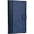 Jojo Wallet Case Cover for Intex Aqua Star II (Dark Blue, Blue)