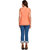 Rosytint Women's Orange Partywear Woven Net Top
