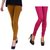 Stylobby Mustard And Pink Cotton Lycra Pack Of 2 Leggings
