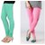 Stylobby Green And Baby Pink Cotton Lycra Pack Of 2 Leggings