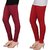 Stylobby Maroon And Red Cotton Lycra Pack Of 2 Leggings