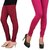 Stylobby Maroon And Pink Cotton Lycra Pack Of 2 Leggings