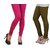 Stylobby Pink And Olive Green Cotton Lycra Pack Of 2 Leggings