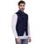 RG Designers Men's Sleeveless Nehru Jacket NavySilkJacket