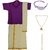 Preethi Dresses Lavender and Beige Silk Dhoti and Shirt combo with Chain, Bracelet, Angavastra