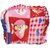 Wonderkids Multi Print Baby Cotton Pillow - Red For 0 To 12 Months