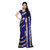 Fabdeal Blue Georgette Floral Saree With Blouse