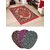 SNS COMBO OF RED ABSTRACT QUILTED CARPET WITH 3 DOOR MATS