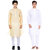 RiverZone- Men's White  Beige Cotton Kurta Pyjama- Pack of 2