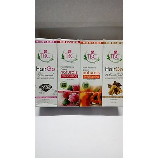Buy Tbc Naturals Diamond 24caret Gold Naturals Brihtening Hair Removal Cream Combo Of 4 Pieces Online 265 From Shopclues