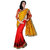 Red  Yellow Banarasi Raw Silk Saree