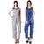 Westrobe Womens Nevy Polka Dot and White Dot Printed Jumpsuit Combo