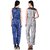 Westrobe Womens Nevy Polka Dot and White Dot Printed Jumpsuit Combo