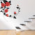 Destudio Red Rose With Black Leaves Wall Stickers (Wall Covering Area  91Cm X 91Cm)-12559