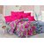 Valtellina Cotton Floral Multi Double Bedsheet with 2 Contrast Pillow Covers(TC-129)