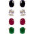 Jewels Gehna American Diamond Combo of 4 Earring Set
