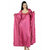 Sukuma Pink Sation Plain Night Gowns & Nighty 2 Pc With Robe