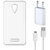 Soft Transparent Back Cover for Vivo V1 Max with USB Travel Charger