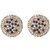 Jazz Jewellery Beautiful Gold Plated White and Wine Stone Post Stud Earrings For Womens