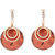 Jazz Jewellery Designer Gold Alloy With Wine Stone Dangle Drop Earrings For Womens