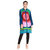 Vaio Fashion Multi Chineese Collar With V- Neck With Front Open Floral Print Kurti/Tunic