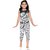 Midage Girl's Net Fabric Self Design Jumpsuit