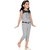 Midage Girl's Net Fabric Self Design Jumpsuit