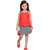 MID AGE Gajri Girls Floral Design Top  Skirt