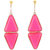 Jazz Jewellery Designer Party wear Simple and Neon Pink Dangle Earrings For Womens