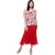Majori Women's Ply Georgette Cream  Red Floral  Top