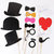 44 Pcs Photo Booth Props, Funny Wedding Photo Props With A Bamboo Stick, DIY
