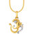 Spargz Om Ganesha Brass Gold Plated With CZ Stone Pendant For Men/Women AIP 129