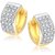 Aditri Fancy Gold And Rhodium Plated American Diamond hoop Bali Earrings-BLRJ601