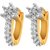 Aditri Fancy Gold And Rhodium Plated Floral American Diamond hoop Bali Earrings-BLRJ602