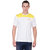PLAYEE Unisex Sport's Polyester T-shirt White with Yellow
