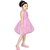 Aarika Pink Girls Net Empire Waist Dress