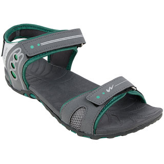 Action Campus Women s Dark Grey Silver Green Synthetic Casual Sandals 4UK