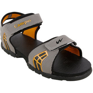 Action Campus Men s Grey Black Mustard Synthetic Casual Sandals 6UK