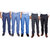 Indistar Combo Pack Offer 3 Slim Fit Denim Jeans With 2 Formal Trouser (Pack of 5)