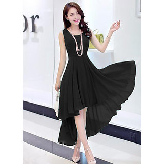 Buy Westrobe Womens Black Plain Western Dress Online @ ₹699 from ShopClues