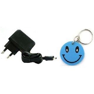 Riviera Micro USB Universal Mobile Charger For LG/Micromax Free Smiley Key Chain