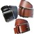 Sunshopping mix of Leatherite black and brown needle pin point buckle combo belt (Pack of three)