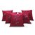 Embroidery Booti Design 5 Pc Red Cushion Cover Set 504