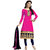 Leeps Prints Blue and Pink Embroidered Chanderi Salwar Suit Material (Unstitched)